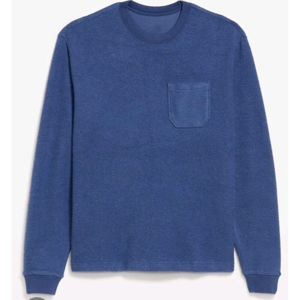 NWT Men's Old Navy Loose Pocket Crewneck Sweatshirt Size XL Blue